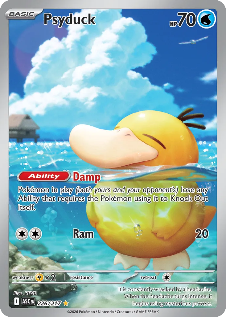 Pokemon TCG Ascended Heroes Psyduck Illustration Rare Card