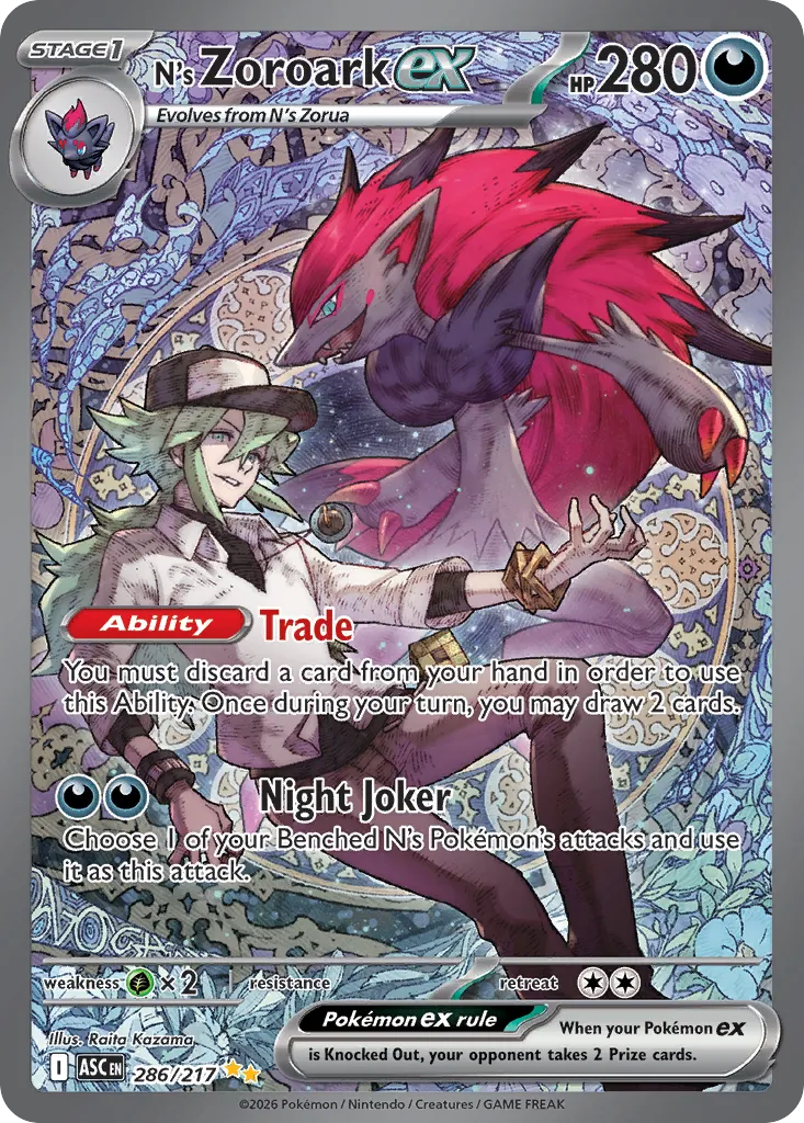 Pokemon TCG Ascended Heroes N's Zoroark Special Illustration Rare