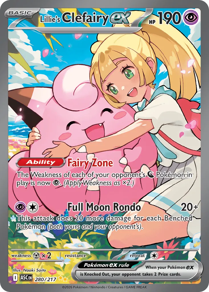 Pokemon TCG Ascended Heroes Lilie's Clefairy Special Illustration Rare